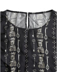 Dolce & Gabbana Black Key Castle Print Silk Blouse T-shirt