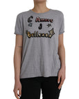 Dolce & Gabbana Gray Cotton L'Amore E'Bellezza Top T-shirt
