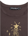 Dolce & Gabbana Brown Crewneck 2017 Motive Print T-shirt