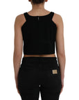 Dolce & Gabbana Black Sleeveless Round Neck Cropped Tank Top