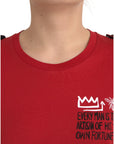 Dolce & Gabbana Red Cotton Graphic Print Crew Neck T-shirt