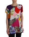 Dolce & Gabbana Multicolor Patchwork Cotton Silk Blouse Top