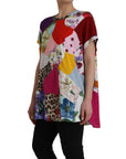Dolce & Gabbana Multicolor Patchwork Cotton Silk Blouse Top