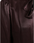 Dolce & Gabbana Brown Ascot Collar Long Sleeve Top Blouse