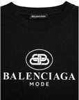 Balenciaga Black Cotton Logo Crew Neck Short Sleeves T-shirt