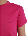Balenciaga Pink Cotton Crew Neck Short Sleeves Tee Top T-shirt