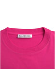 Balenciaga Pink Cotton Crew Neck Short Sleeves Tee Top T-shirt