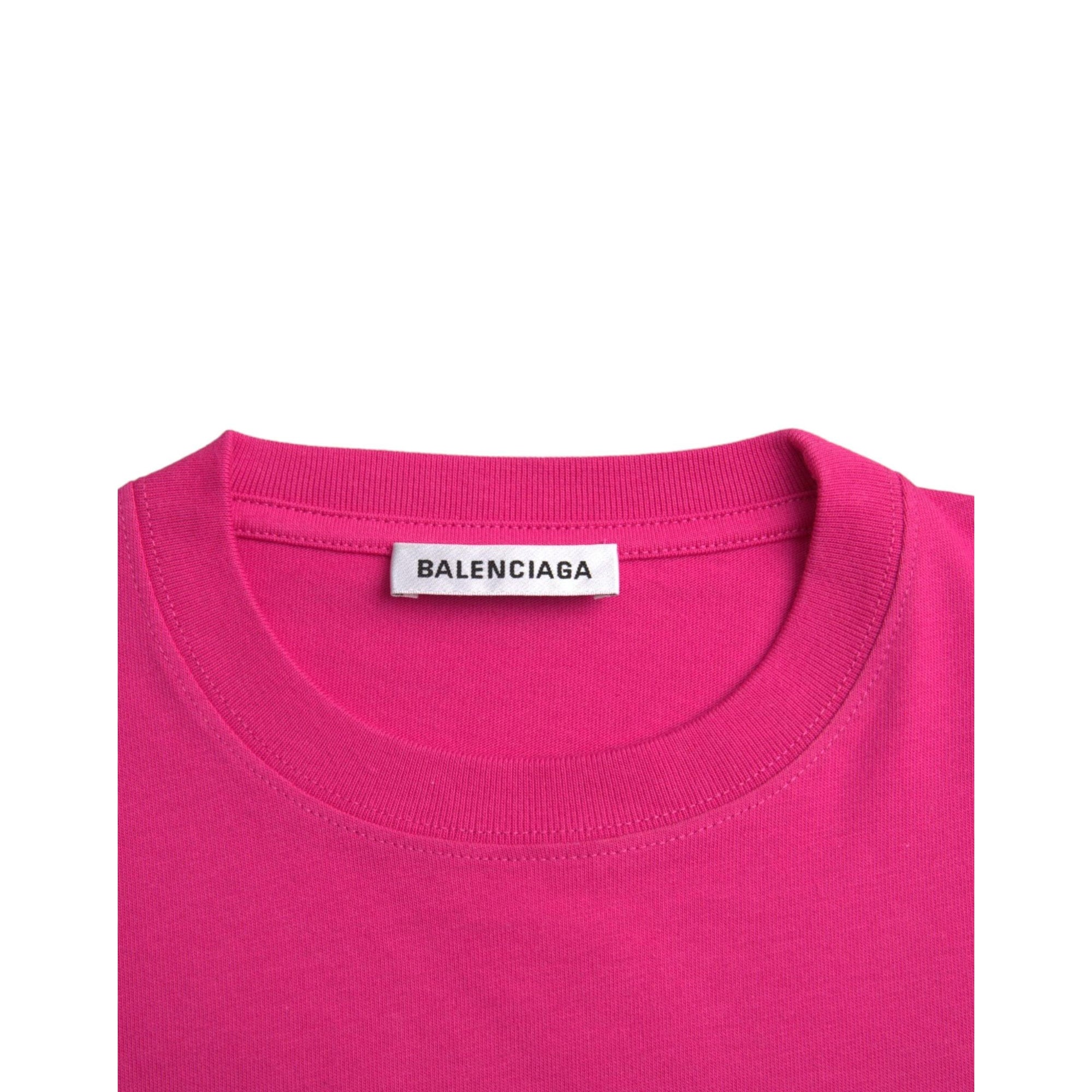 Balenciaga Pink Cotton Crew Neck Short Sleeves Tee Top T-shirt