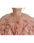 Dolce & Gabbana Pink Ruffles Long Sleeves Pullover Sweater