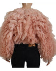 Dolce & Gabbana Pink Ruffles Long Sleeves Pullover Sweater