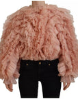 Dolce & Gabbana Pink Ruffles Long Sleeves Pullover Sweater