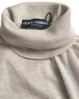 Dolce & Gabbana Pullover Beige Cashmere Turtleneck Sweater