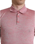 Dolce & Gabbana Pink Polyester Collared Men Pullover Sweater
