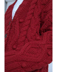 Dolce & Gabbana Red Wool Knit Button Down Cardigan Sweater