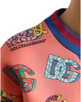 Dolce & Gabbana Salmon Pink Logo Print Sweatshirt Sweater