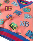 Dolce & Gabbana Salmon Pink Logo Print Sweatshirt Sweater