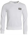 Dolce & Gabbana White Cotton Logo Pullover Sweatshirt Sweater
