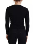 Dolce & Gabbana Black Button Down Slim Cardigan Wool Sweater