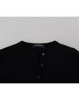 Dolce & Gabbana Black Button Down Slim Cardigan Wool Sweater