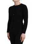 Dolce & Gabbana Black Button Down Slim Cardigan Wool Sweater