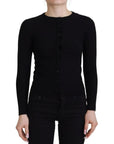 Dolce & Gabbana Black Button Down Slim Cardigan Wool Sweater