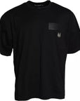 Dolce & Gabbana Black Logo Patch Cotton Crew Neck T-shirt