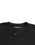 Dolce & Gabbana Black Logo Patch Cotton Crew Neck T-shirt