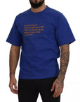 Dolce & Gabbana Blue Logo Print Crewneck Cotton T-shirt