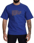 Dolce & Gabbana Blue Logo Print Crewneck Cotton T-shirt