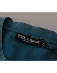 Dolce & Gabbana Blue Logo Print Crewneck Tee Cotton T-shirt