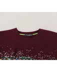 Dolce & Gabbana Bordeaux D&G Print Round Neck Cotton T-shirt
