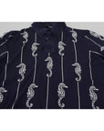Dolce & Gabbana Dark Blue Sea Horse Collared Polo T-shirt