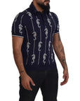 Dolce & Gabbana Dark Blue Sea Horse Collared Polo T-shirt