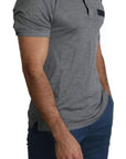 Dolce & Gabbana Gray Collared Silk Polo Top Shirt T-shirt