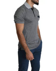 Dolce & Gabbana Gray Collared Silk Polo Top Shirt T-shirt