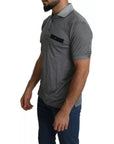Dolce & Gabbana Gray Collared Silk Polo Top Shirt T-shirt