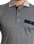 Dolce & Gabbana Gray Collared Silk Polo Top Shirt T-shirt