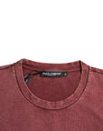Dolce & Gabbana Maroon Print Round Neck Short Sleeves T-shirt
