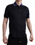 Dolce & Gabbana Navy Blue Collared Short Sleeve Polo T-shirt