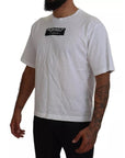 Dolce & Gabbana White Cotton DG Appliqué Men Casual T-shirt