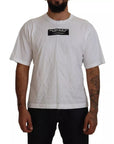 Dolce & Gabbana White Cotton DG Appliqué Men Casual T-shirt