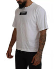 Dolce & Gabbana White Cotton DG Appliqué Men Casual T-shirt