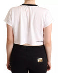 Dolce & Gabbana White Forgot Print Short Sleeves Crop T-shirt