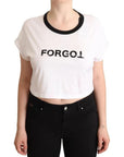 Dolce & Gabbana White Forgot Print Short Sleeves Crop T-shirt