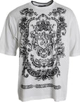 Dolce & Gabbana White Lion Crown Logo Cotton Crewneck T-shirt