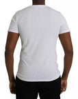 Dolce & Gabbana White Logo Cotton Crew Neck Short Sleeves T-shirt