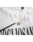 Dolce & Gabbana White Logo Cotton Round Neck Short Sleeves T-shirt