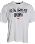 Dolce & Gabbana White Logo Cotton Round Neck Short Sleeves T-shirt