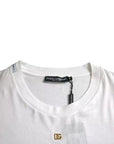 Dolce & Gabbana White Logo Cotton Round Neck Short Sleeves T-shirt