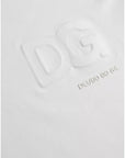 Dolce & Gabbana White Logo Embossed Cotton Crewneck T-shirt